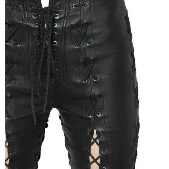 Unravel Project Lace Up Leather Pants - Picture 4 of 4